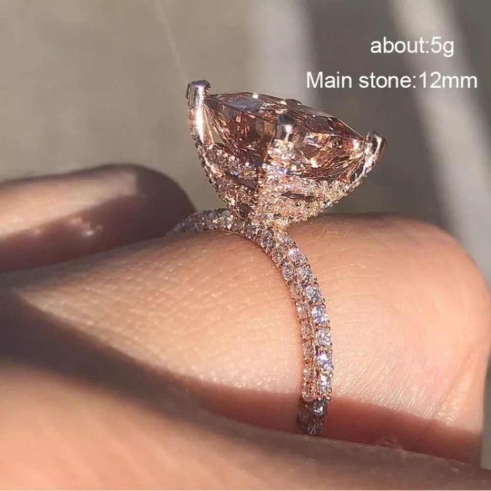 NEW 6CT Morganite 18k Rose Gold Ring - Picture 4 of 6